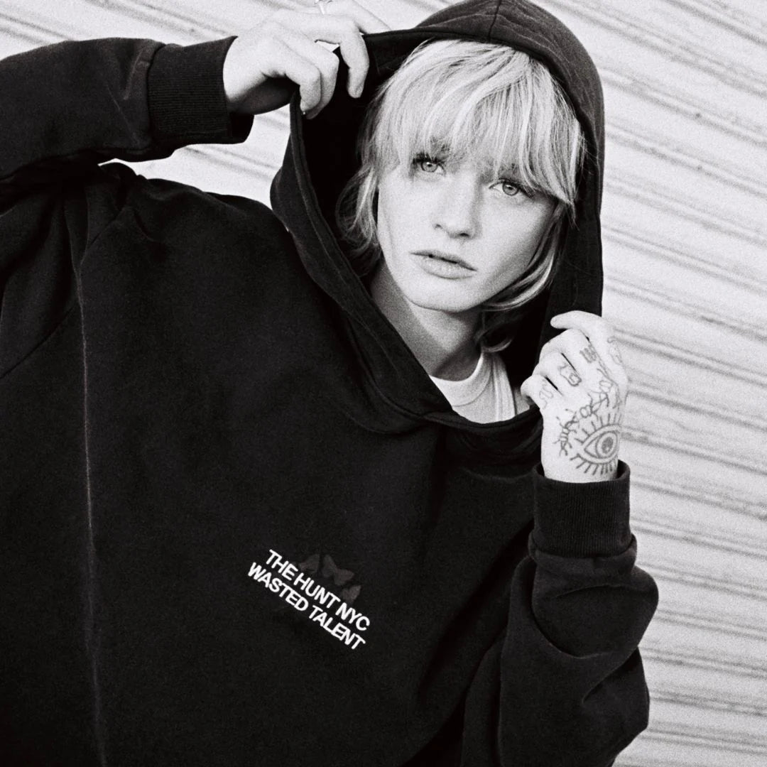 Wasted Talent X The Hunt NYC Hoodie - Washed Black
