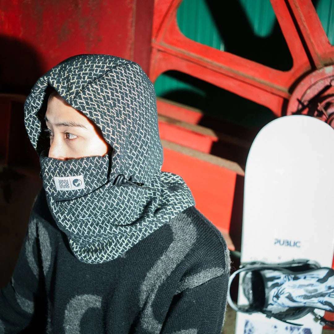 Wasted Talent X Nomadik]Jacquard Hoodwarmer // Blue / Gold