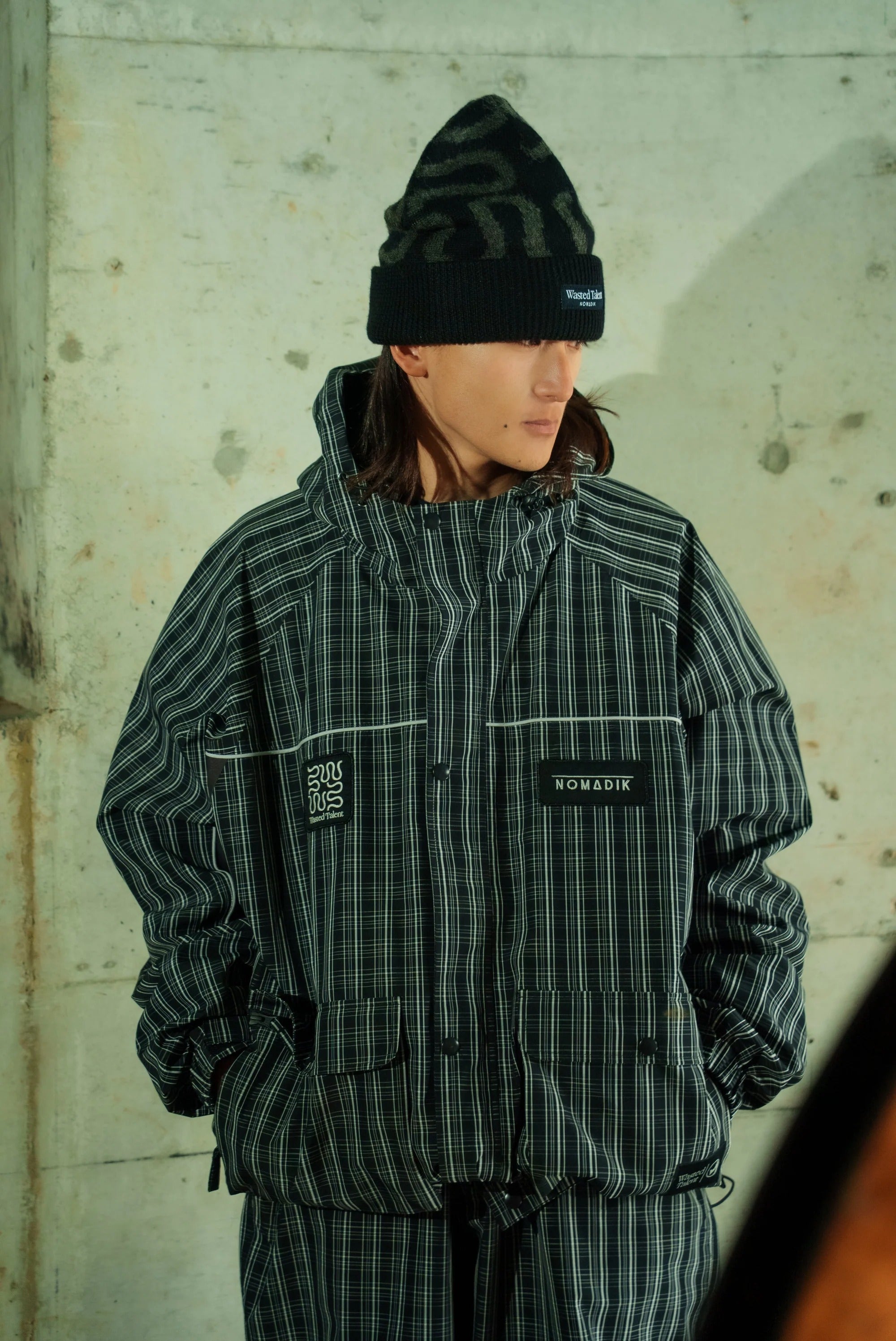 Wasted Talent X Nomadik]Outerwear Jacket // Check Grey – Wasted