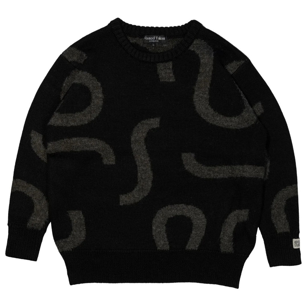 [Wasted Talent X Nomadik]<br>Jacquard Sweater // Black / Grey