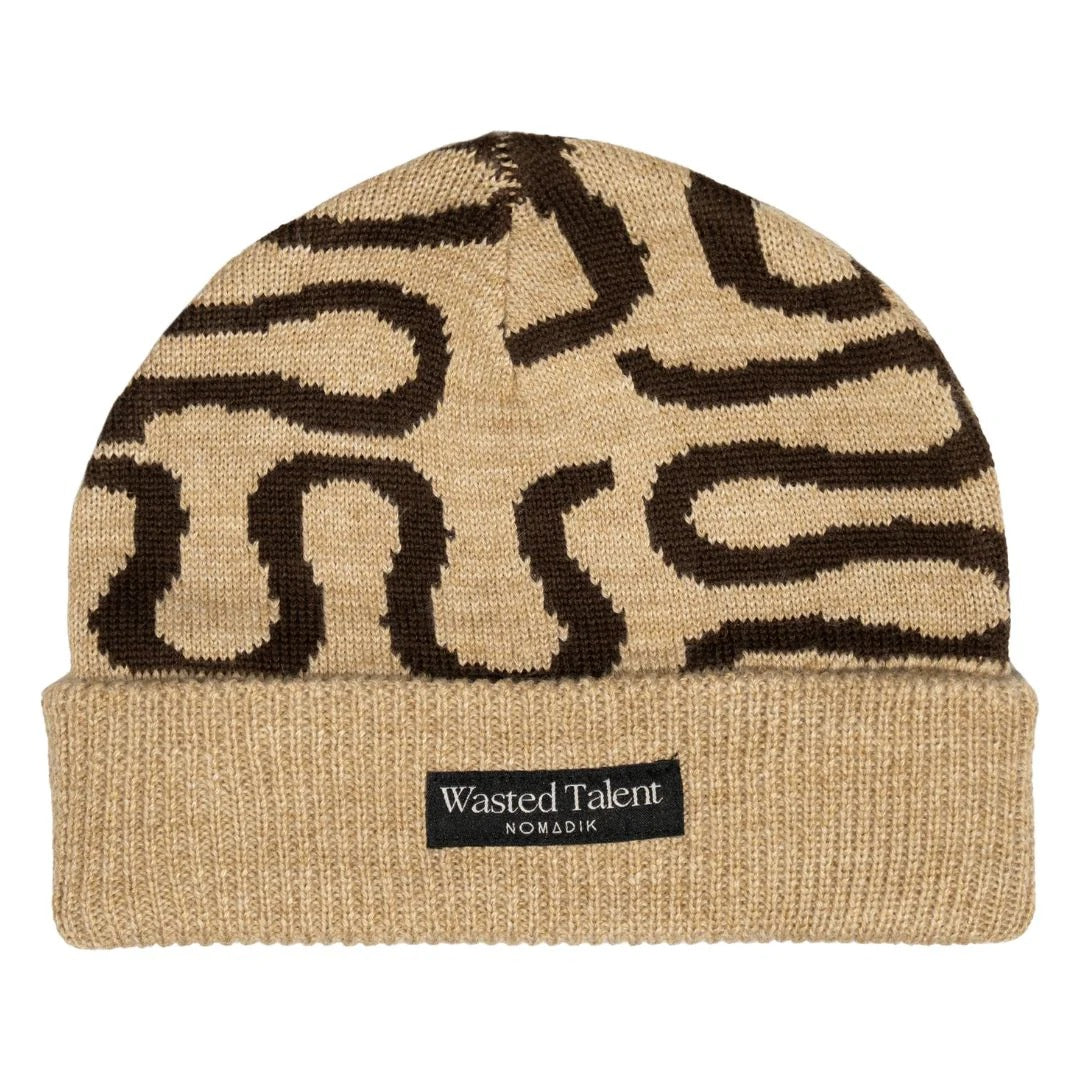[Wasted Talent X Nomadik]<br>Jacquard Beanie // Beige / Brown