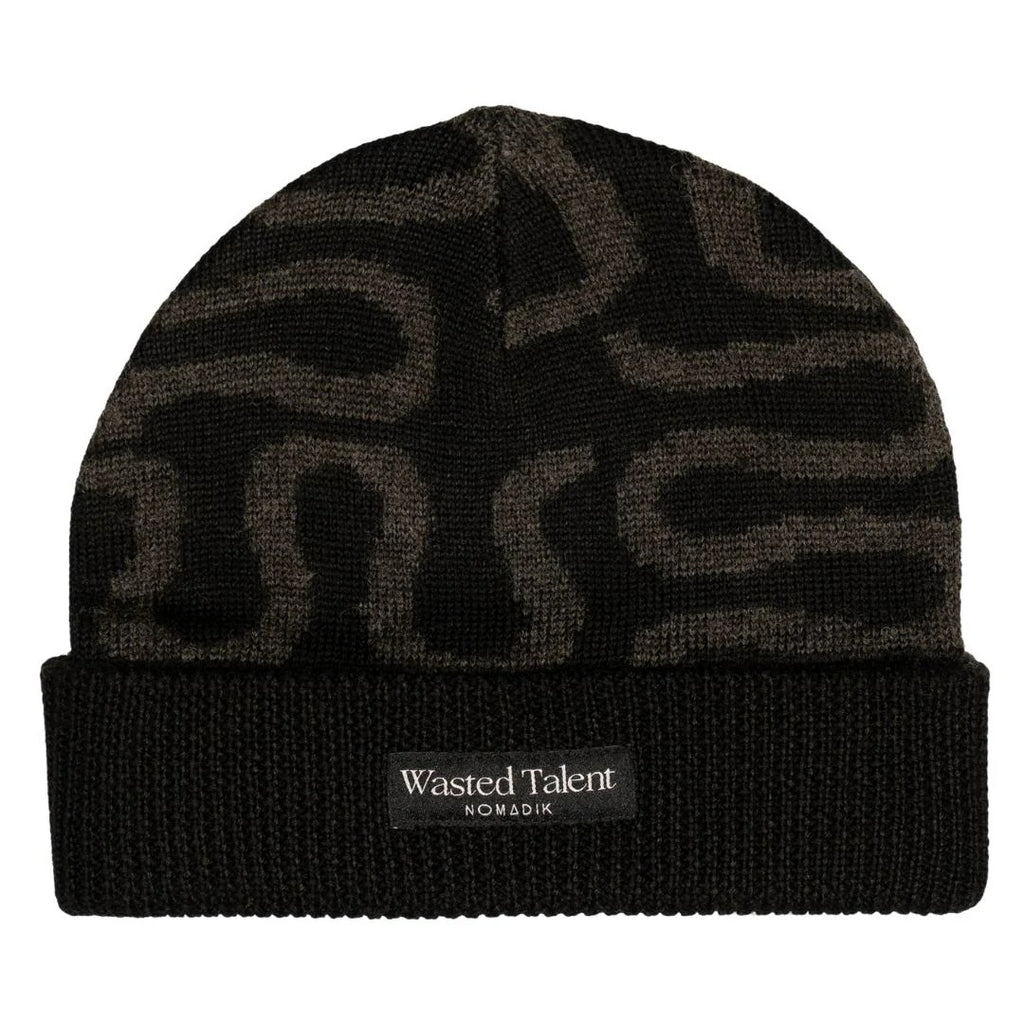 [Wasted Talent X Nomadik]<br>Jacquard Beanie // Black / Grey