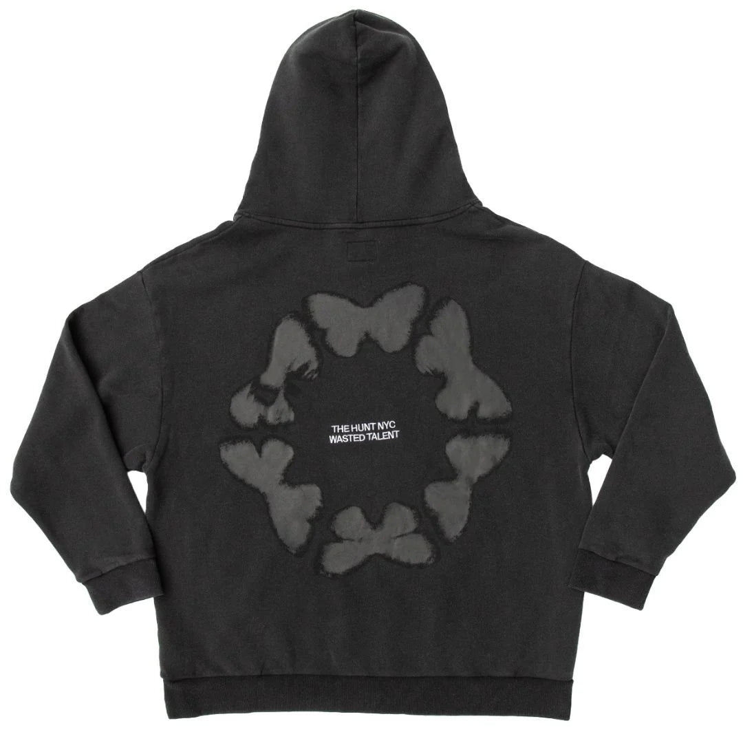 Wasted Talent X The Hunt NYC Hoodie - Washed Black – Wasted Talent
