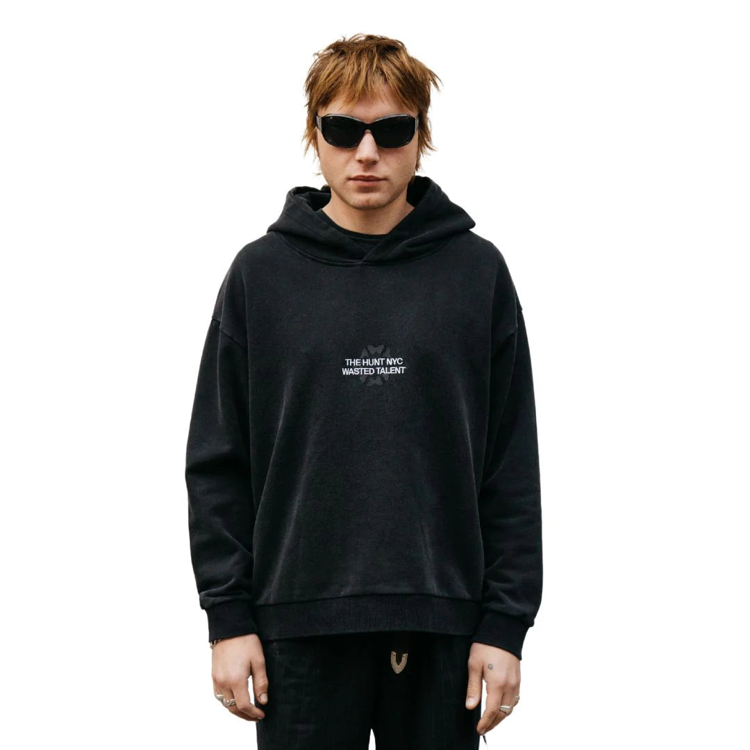 Wasted Talent X The Hunt NYC Hoodie - Washed Black